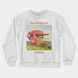 Cute Lifeguard tower in South Beach Miami Florida Crewneck Sweatshirt